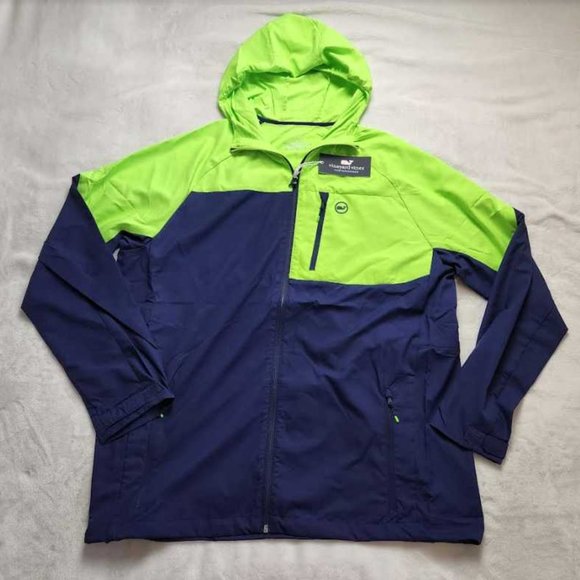 New men's XL Vineyard Vines performance on-the-go packable windbreaker jacket